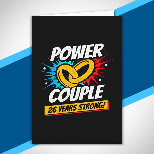 26th Anniversary Married Couples 26 Years Strong Card (Creator Uploaded)