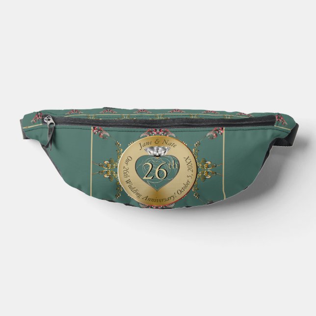 26th/Any Wedding Anniversary Emblem Fanny Pack (Lay Down)