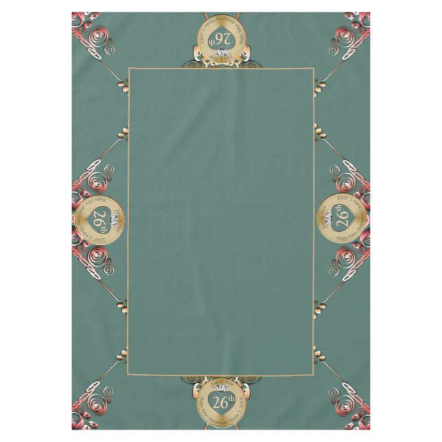 26th/Any Wedding Anniversary Tablecloth (Front)