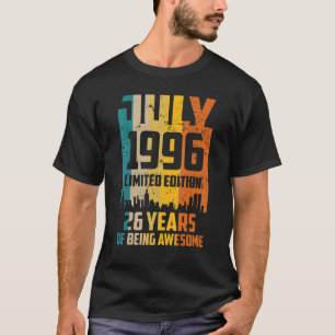 26th Birthday 26 Years Awesome Since July 1996 Vin T-Shirt
