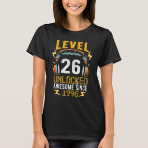 26th Birthday Boy Level 26 Unlocked Awesome Since T-Shirt