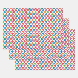 26th Birthday Colorful Balloons Polka Dots Stars W Wrapping Paper Sheet
