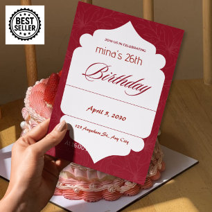 26th birthday invitation template girls