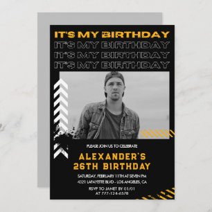 26th birthday invitations Men Photo Spray paint