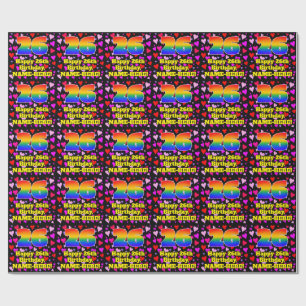 26th Birthday: Loving Hearts Pattern, Rainbow # 26 Wrapping Paper