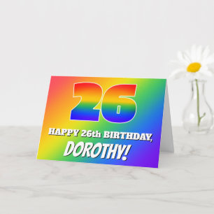 26th Birthday: Multicolored Rainbow Pattern # 26 Card