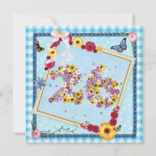 26th Birthday party Invitation flowers,butterflies