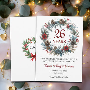 26th Wedding Anniversary Winter Save The Date