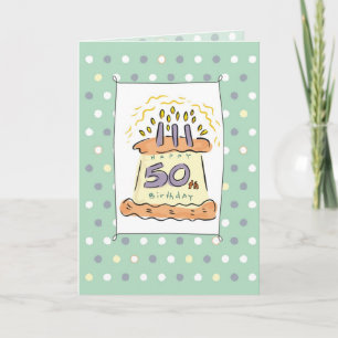 2718 50th Birthday Cake Card