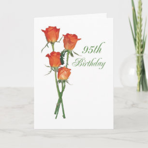 2723 Happy 95th Birthday Orange Roses Card