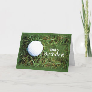 2728 Golf Ball in Grass Birthday Card