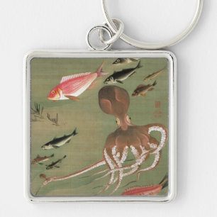27. 諸魚図, 若冲 Various Fishes, Jakuchū, Ja Keychain