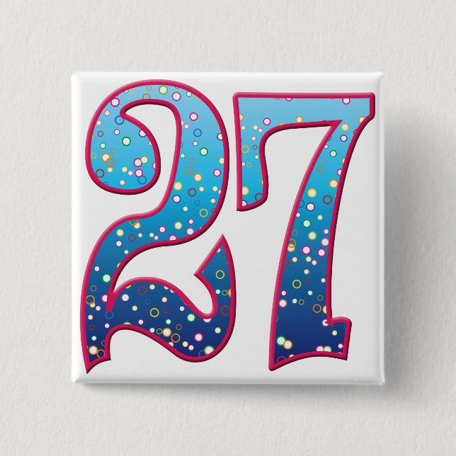 27 Age Rave 2 Inch Square Button (Front)