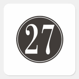#27 Black Circle Square Sticker