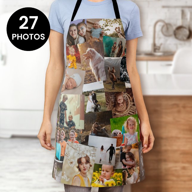 27 Haphazardly Overlapping Photos Collage Template Apron (Creator Uploaded)