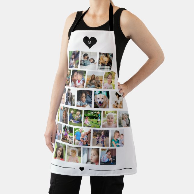 27 photo collage grid monogrammed apron (Insitu)