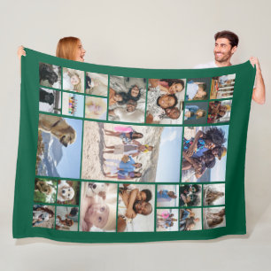 27 Photo Collage Personalized Fleece Blanket
