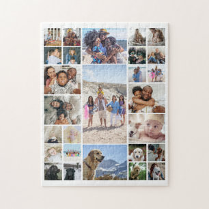 27 Photo Collage Personalized Jigsaw Puzzle