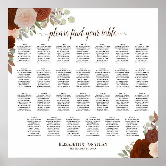 27 Tableau Rouille Orange Rose Mariage Tableau de  (Devant)