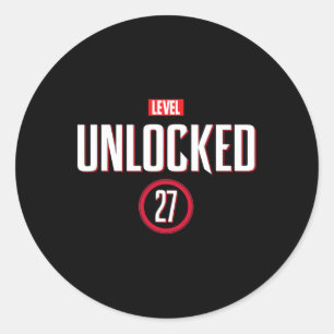 27 Unlocked Gamer 27th Born In 1997 Video Game Lov Classic Round Sticker