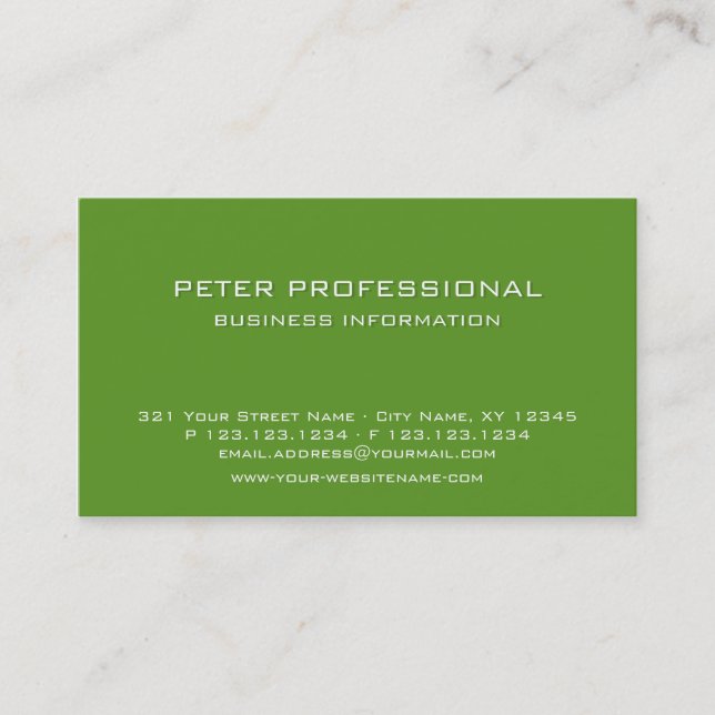 27 Vert pomme Carte de visite professionnel modern (Devant)