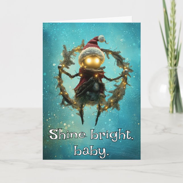 *~* 27 Whimsical Glow Funny Magical Christmas AP97 Thank You Card (Front)