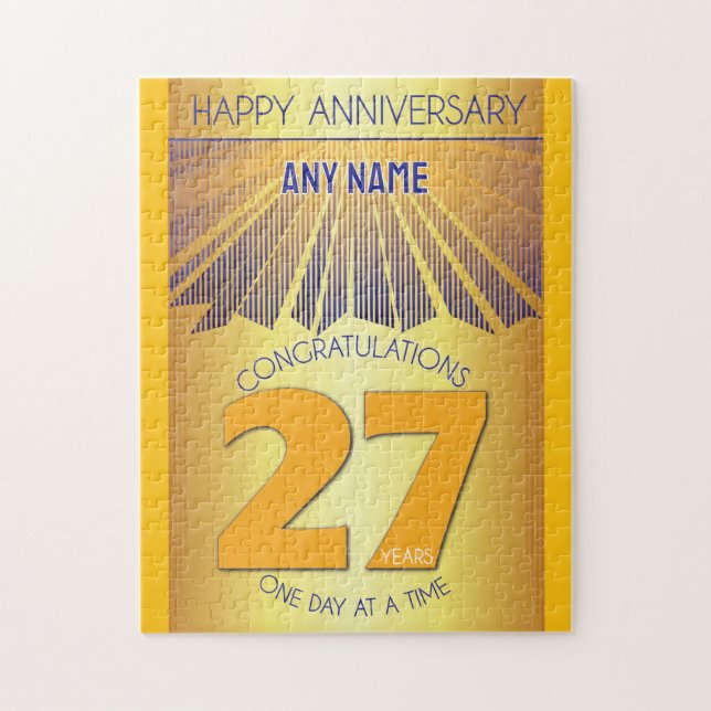 27 Year | AA 12 Step Anniversary Personalized Jigsaw Puzzle (Vertical)