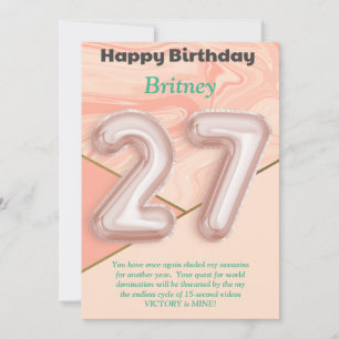 27 year old girls Happy Birthday card