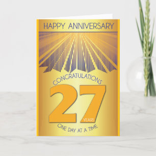 27 Year Sober Anniversary Golden Ray 12 Step Card