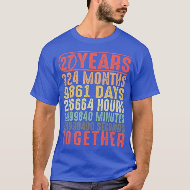 27 Year Wedding Anniversary Gifts for Her Him T-Shirt (Front)