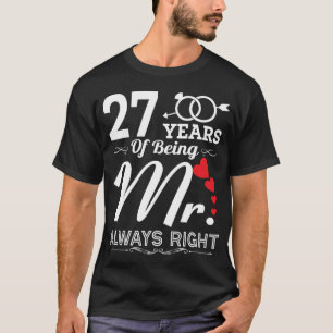 27 Years Of Being Mr. Husband 27th Anniversary T-Shirt