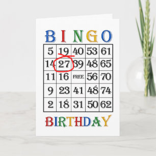 27ème Carte de bingo-test d'anniversaire