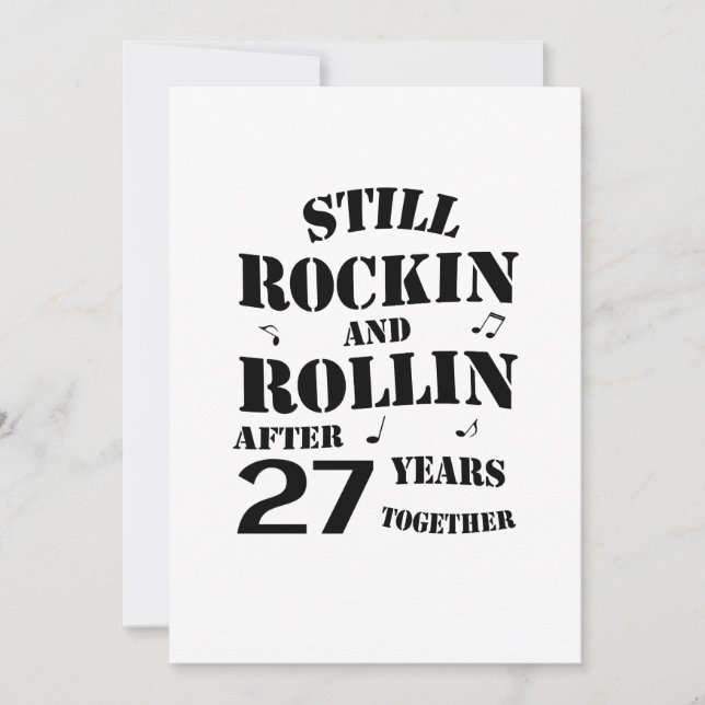 27th Anniversary - 27 Years Anniversary Couples Card (Front)