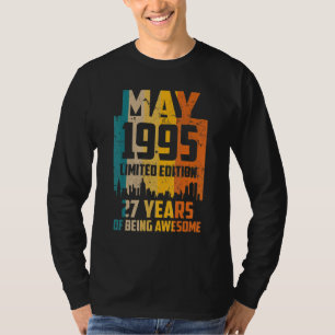 27th Birthday 27 Years Awesome Since May 1995 Vint T-Shirt
