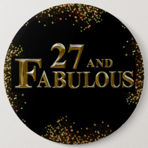 27th Birthday 6 Inch Round Button