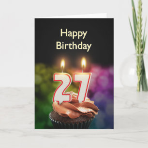 27th Birthday card with Candles