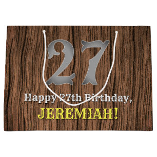 27th Birthday: Country Western Inspired Look, Name Large Gift Bag