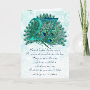 27th birthday decorative numbered cards
