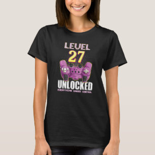 27th Birthday Gamer Boys Girls 27 Year Old Level 2 T-Shirt
