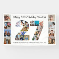 27th Birthday Party Number 27 Photo Collage