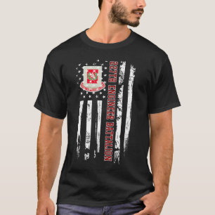 27th Engineer Battalion Veteran USA Flag Veterans T-Shirt