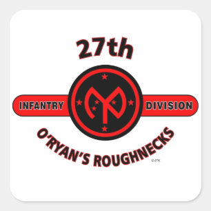 27TH INFANTRY DIVISION "O'RYAN'S ROUGHNECKS" SQUARE STICKER