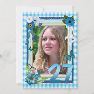 27th Photo birthday party invitation