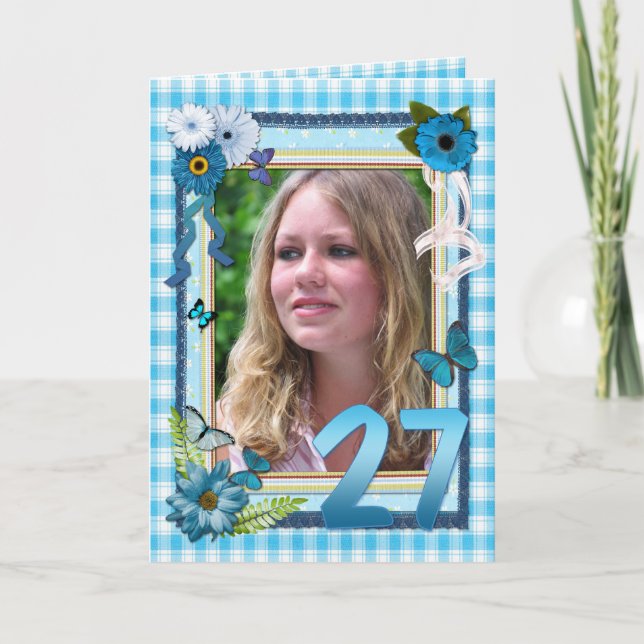 27th photo card for a birthday (Front)