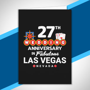 27th Wedding Anniversary Couples Las Vegas Trip Card