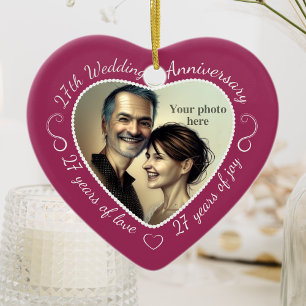27th Wedding Anniversary Photo Ceramic Ornament