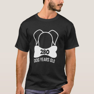 280 Dog Years Old Funny 40th Birthday Dog Lover T-Shirt