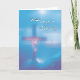2845 Crucifix Blue Sympathy Card