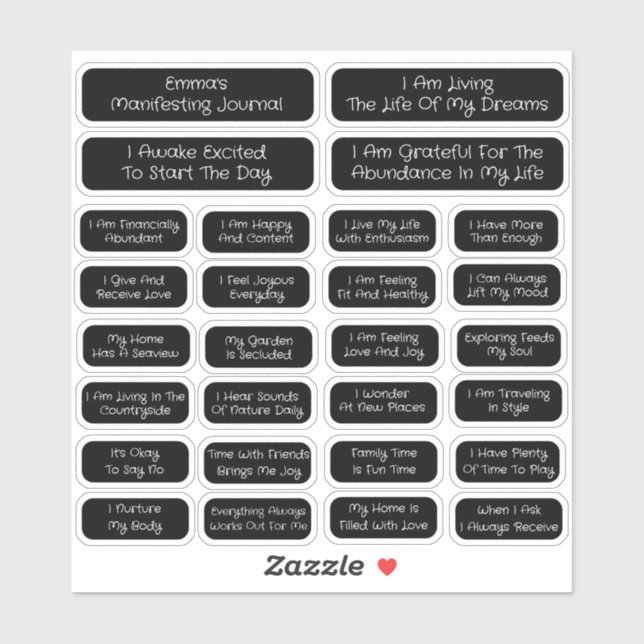 28 Affirmations Template For Manifesting | Square (Sheet)