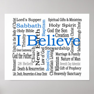 28 Beliefs - Seventh-Day Adventist Poster